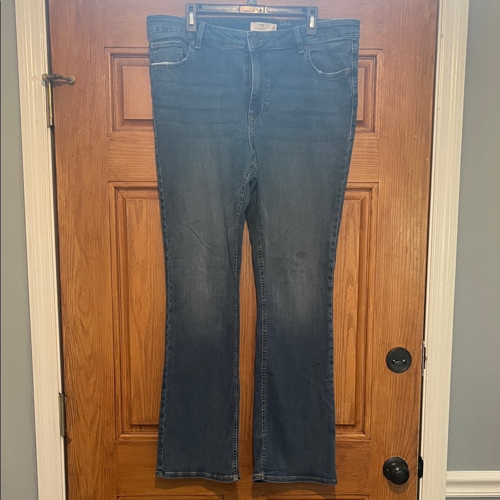 Maurices Dark Blue Flare Jeans Wide Leg